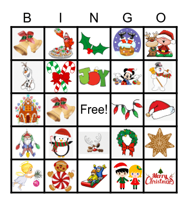 Christmas words bingo cards