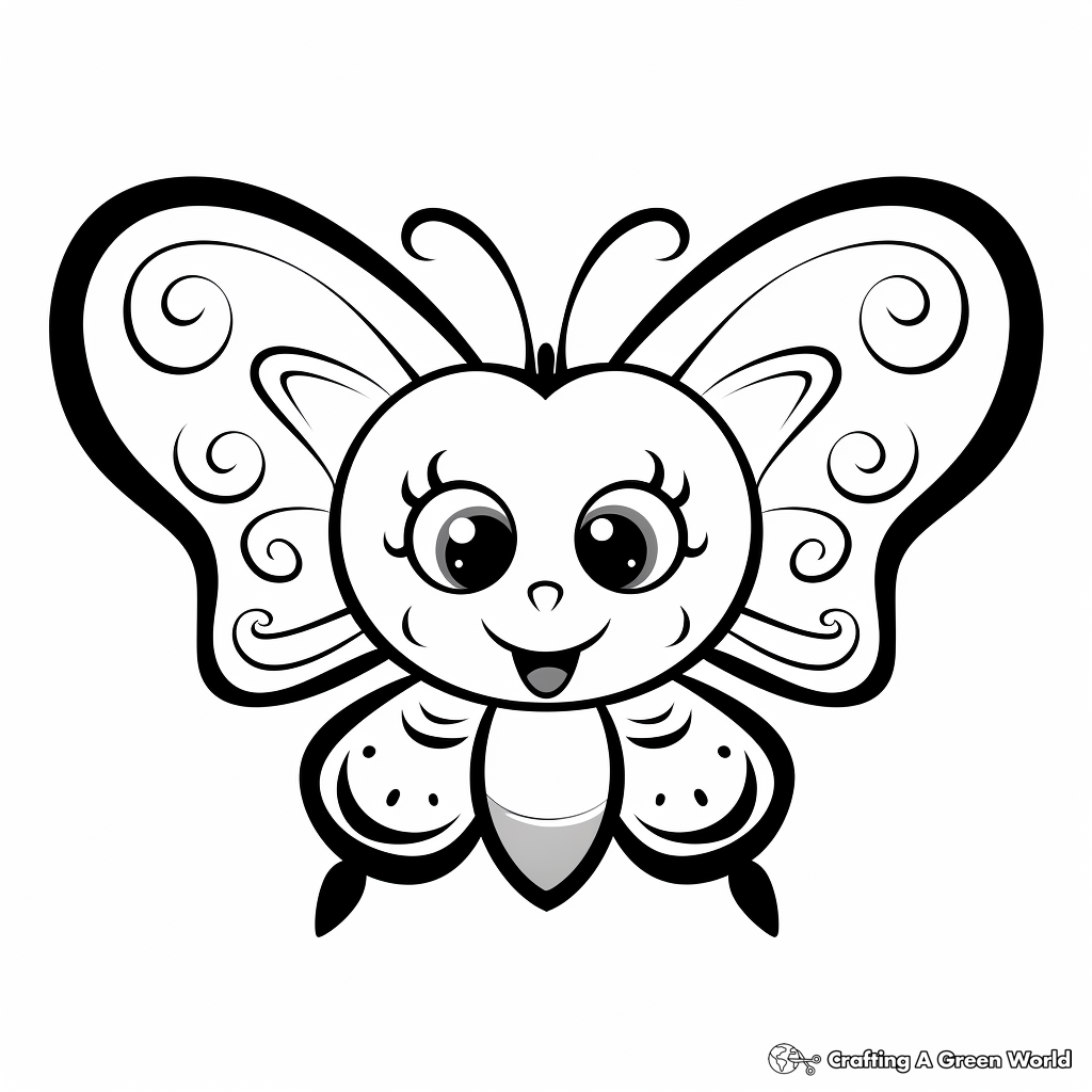 Heart butterfly coloring pages