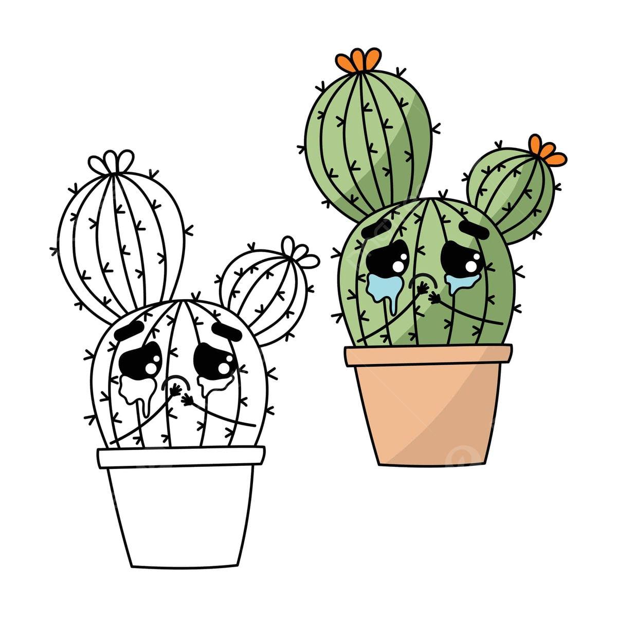 Cactus coloring book page cactus in pot mexico silhouette education vector mexico silhouette education png and vector with transparent background for free download