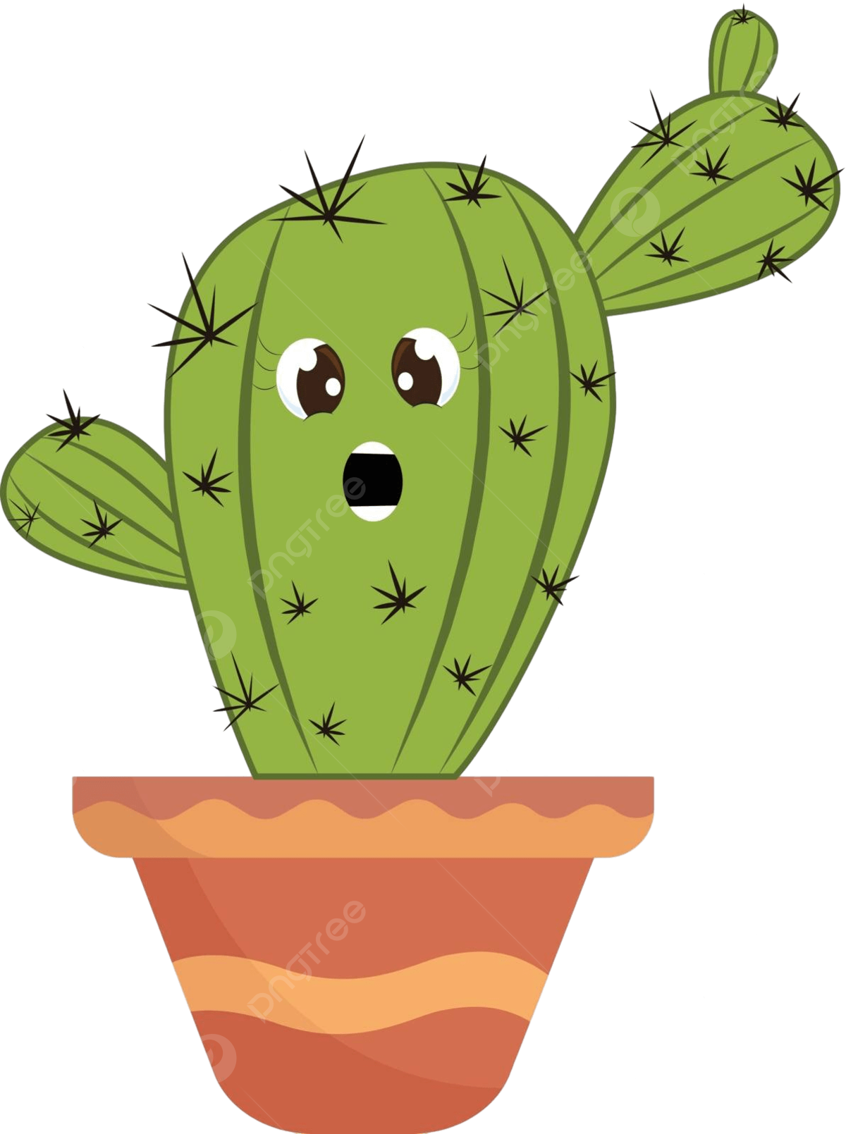 A screaming cactus vector or color illustration row color botany vector row color botany png and vector with transparent background for free download