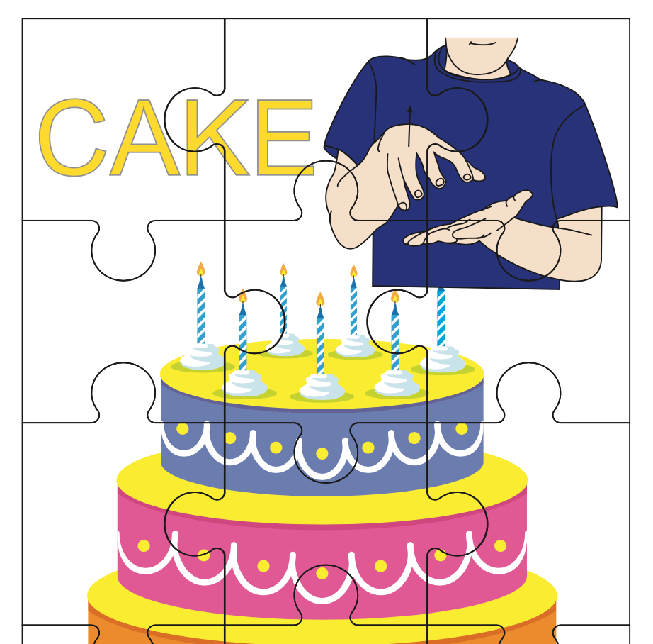 Birthday cake asl puzzle