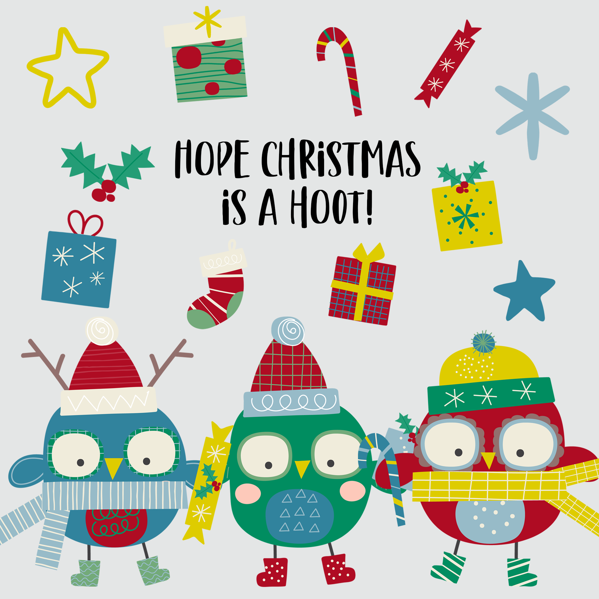 Hope christmas is a hoot owl christmas card â