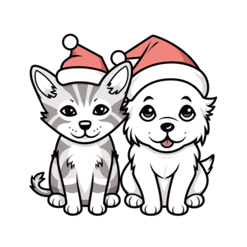 Christmas dog and cat png transparent images free download vector files