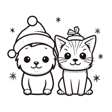 Christmas dog and cat png transparent images free download vector files
