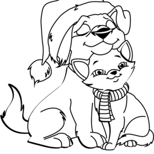 Christmas animals coloring pages printable for free download