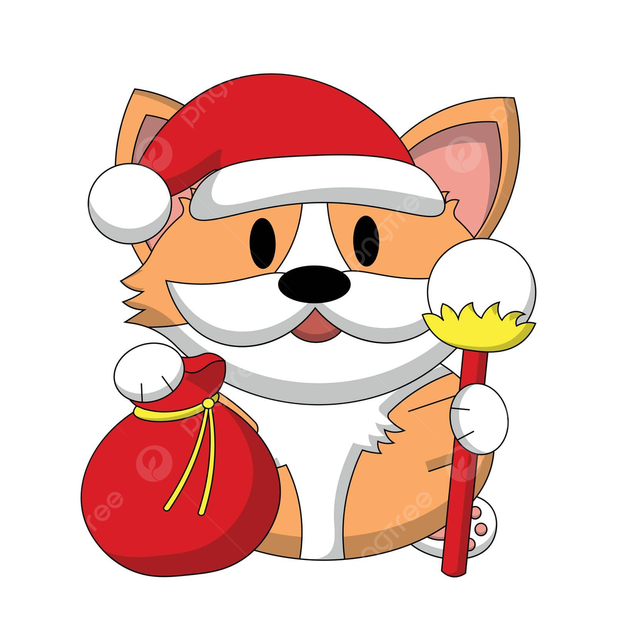 Colorful illustration of santa claus corgi the adorable dog vector puppy pedigree animal png and vector with transparent background for free download