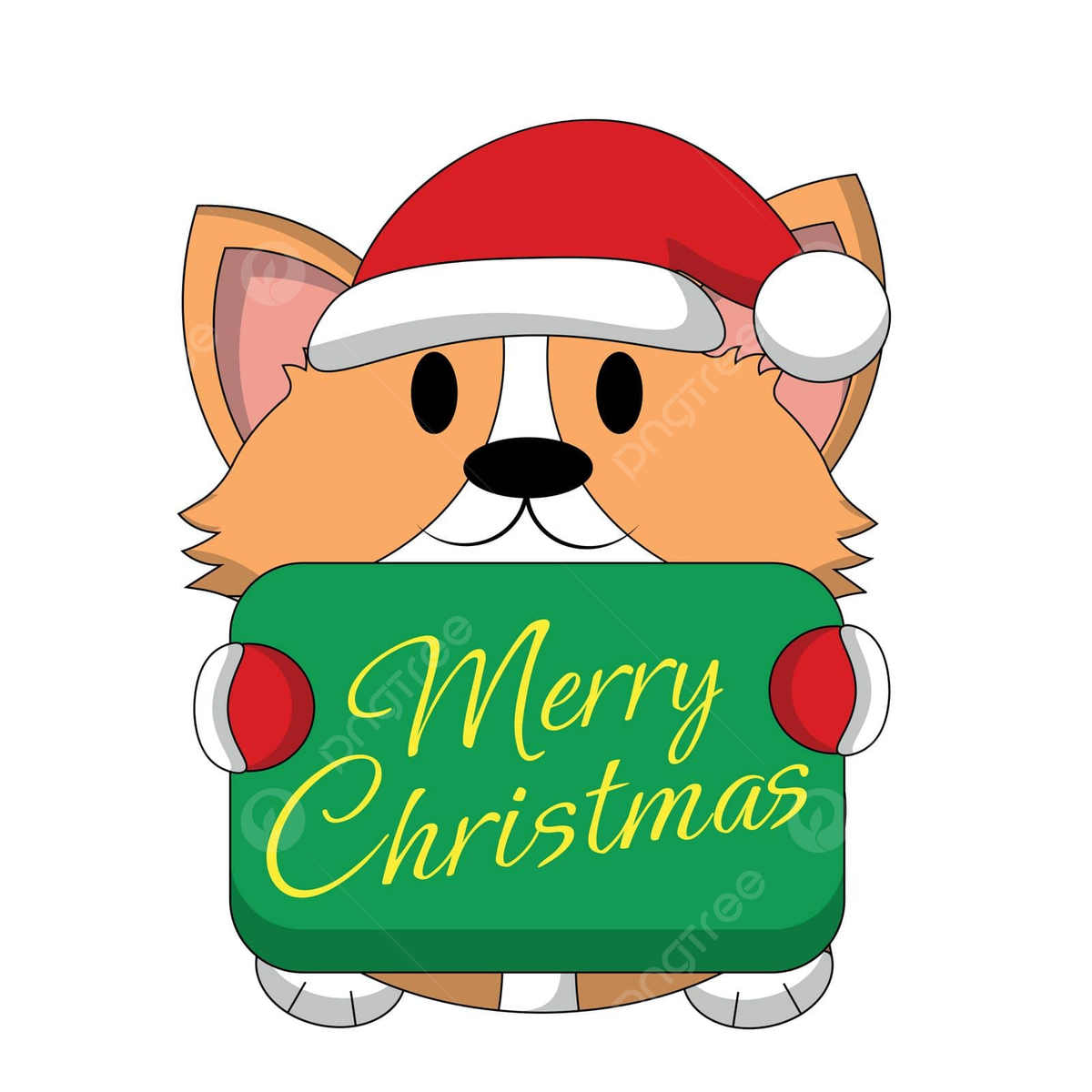 Cute corgi with christmas congratulation in color domestic vector text vector domestic vector text png and vector with transparent background for free download