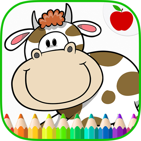 Farm animals coloring book art game for kids â