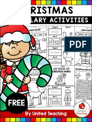 Christmas vocabulary activities pdf santa clauss reindeer santa claus