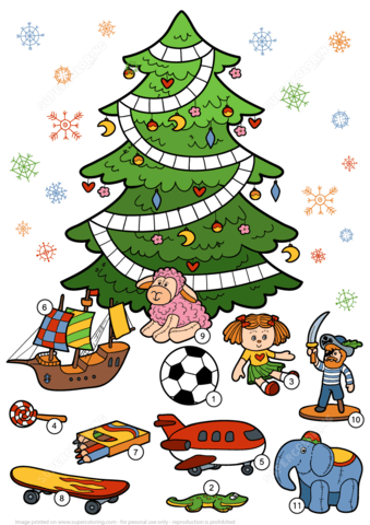 Christmass tree and presents crossword puzzle free printable puzzle games
