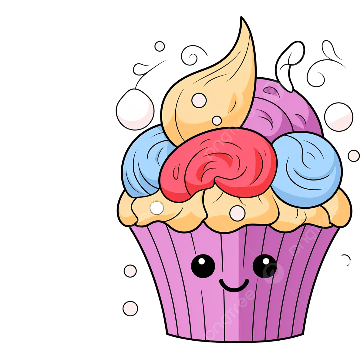 Cute cupcake coloring page png transparent images free download vector files