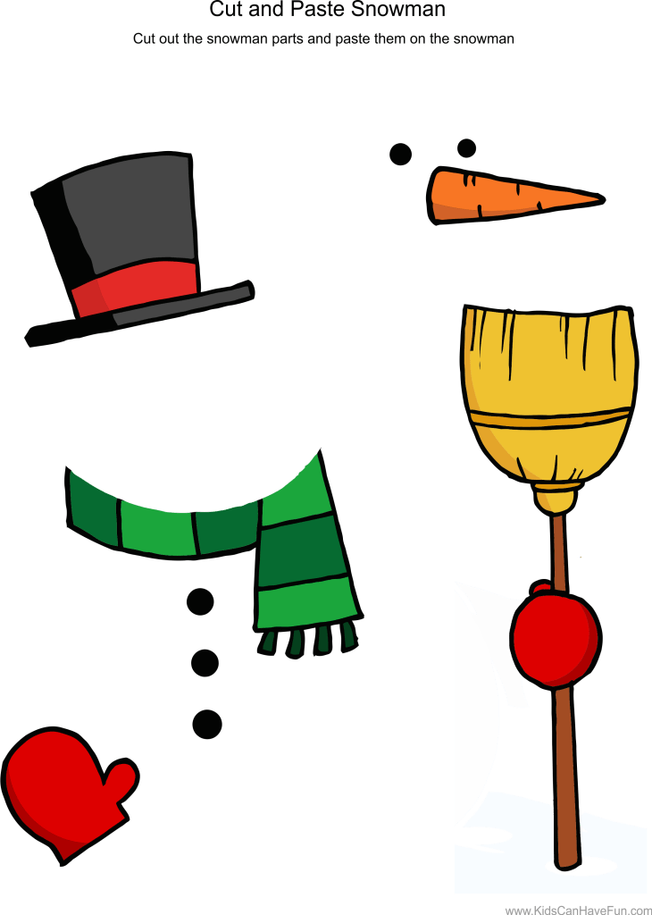 Christmas cut and paste holiday worksheet activities