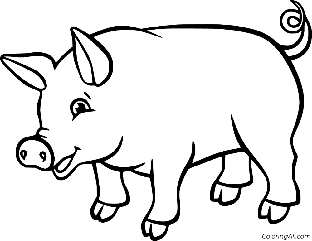 Free printable pig coloring pages in vector format easy to print from any device and automatically â farm animal coloring pages animal drawings pig pictures