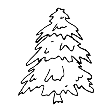 Premium vector christmas tree hand drawn clipart spruce doodle single element for card print web design decor