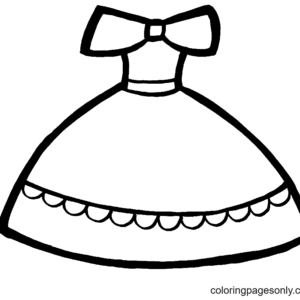 Dress coloring pages printable for free download
