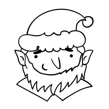 Premium vector outline illustration of a christmas elf clip art for a coloring page