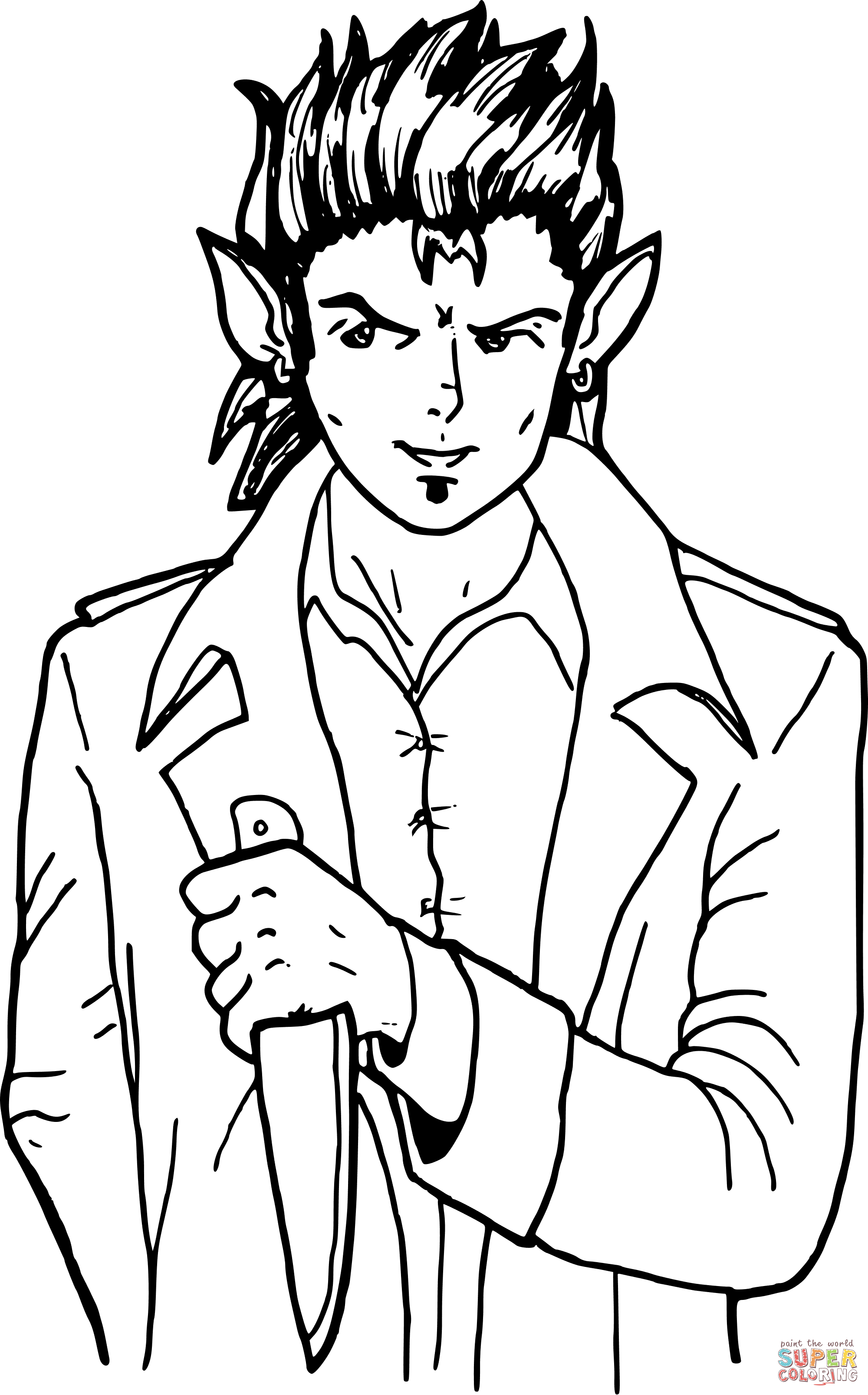 Half elf coloring page free printable coloring pages