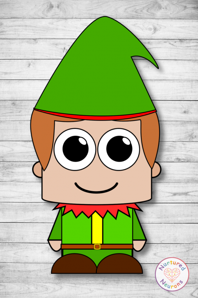 Build an elf printable christmas craft
