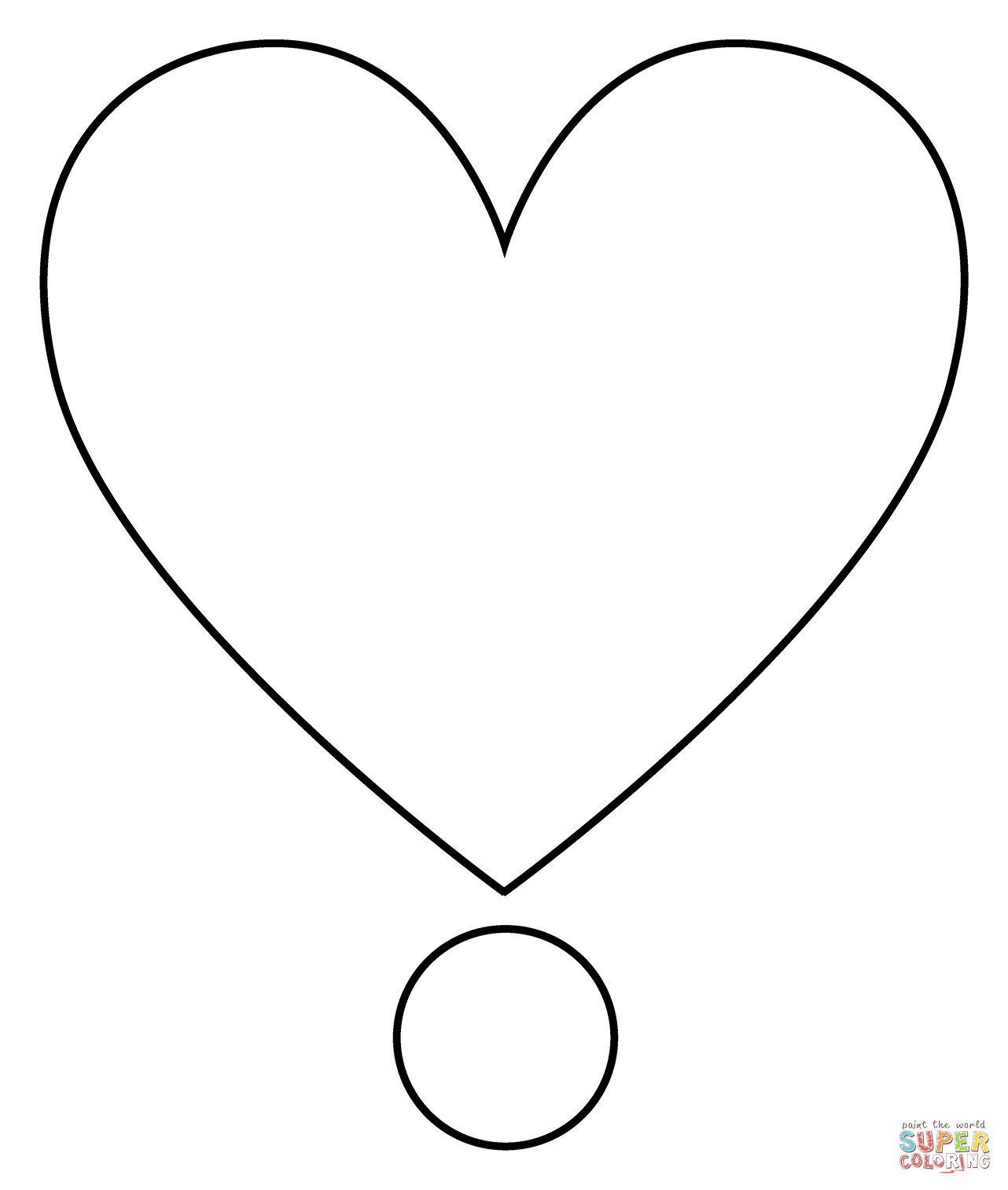 Heart exclamation emoji coloring page free printable coloring pages