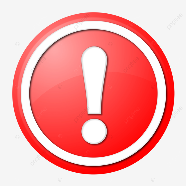 Red exclamation point button press color illustration round png transparent image and clipart for free download