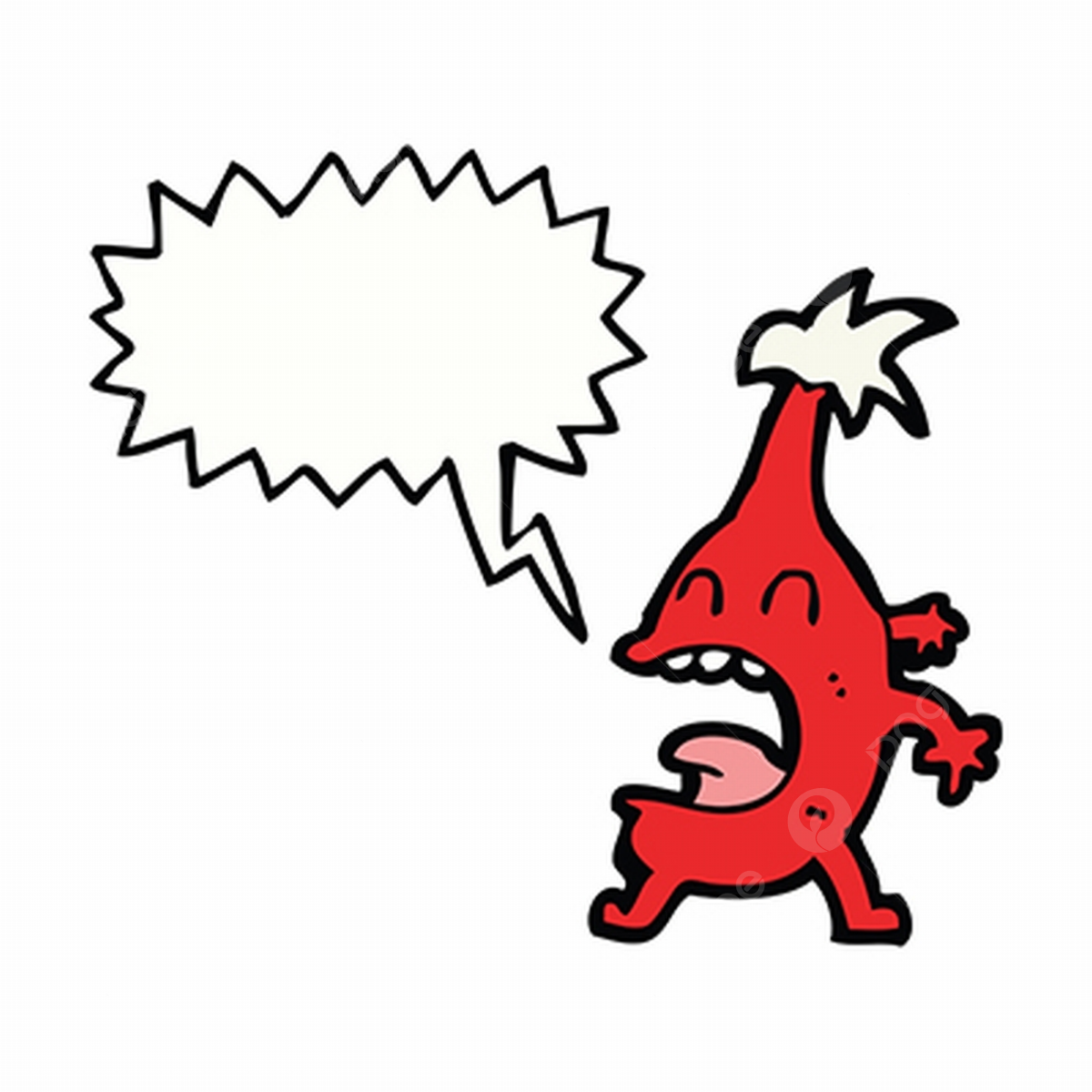 Funny creatures vector hd png images cartoon funny christmas creature with speech bubble doodle cheerful creature png image for free download