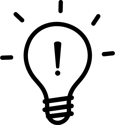 Bulb exclamation mark icon png and svg vector free download