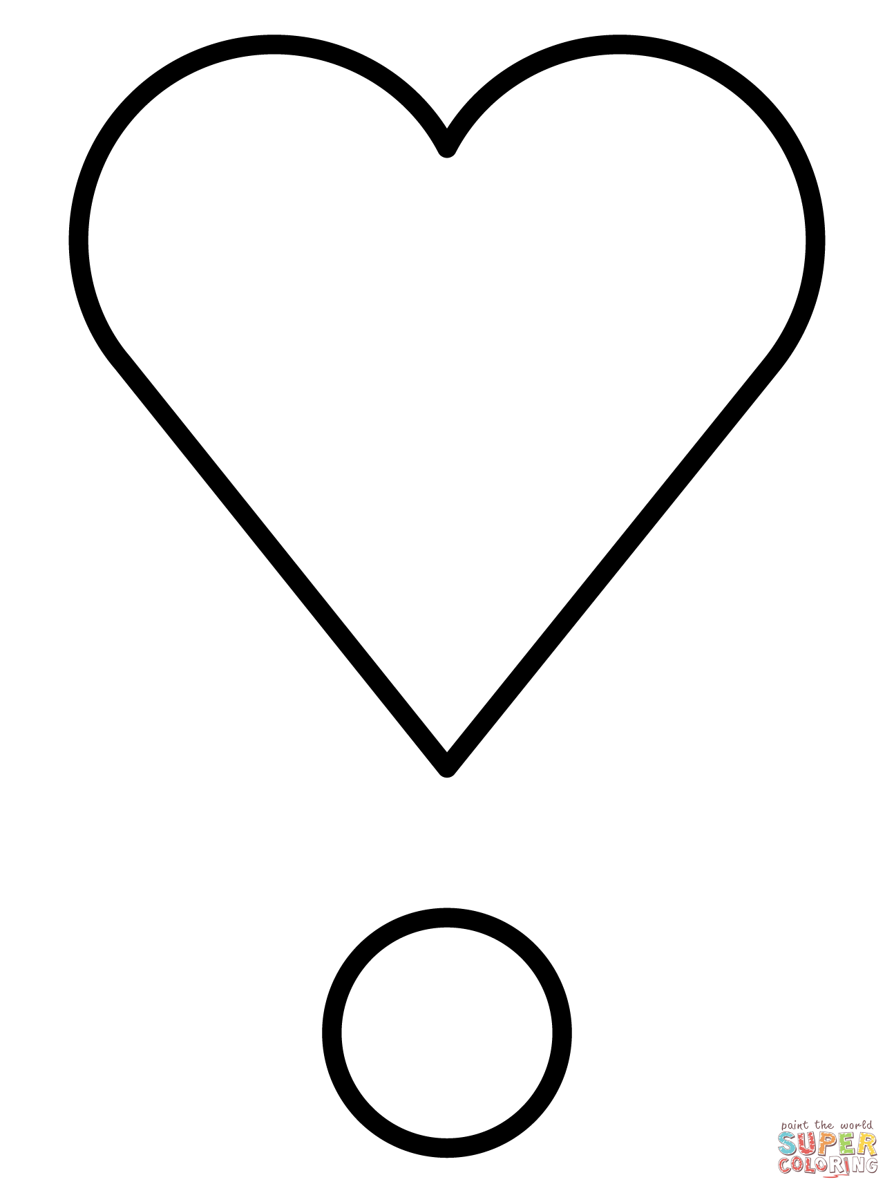 Heart exclamation emoji coloring page free printable coloring pages