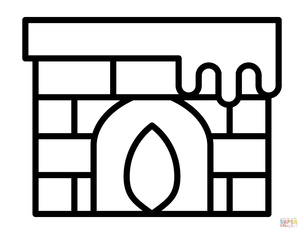 Christmas fireplace coloring page free printable coloring pages