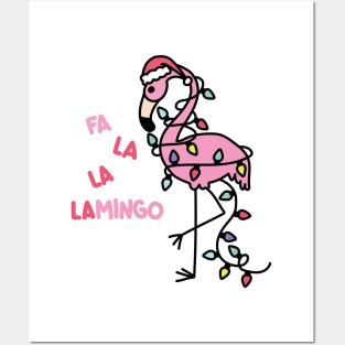 Flamingo christmas posters and art prints for sale