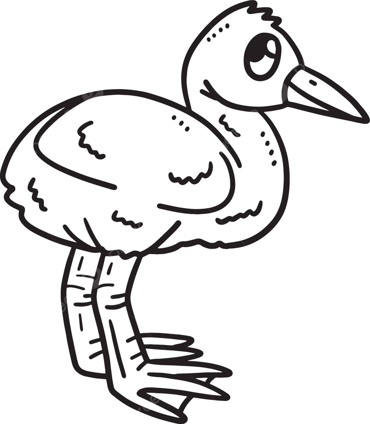 Baby flamingo isolated coloring page for kids illustration silhouette colouring book vector book drawing baby drawing flamingo drawing png and vector with transparent background for free download