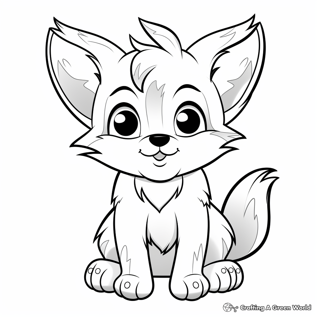 Cute fox coloring pages