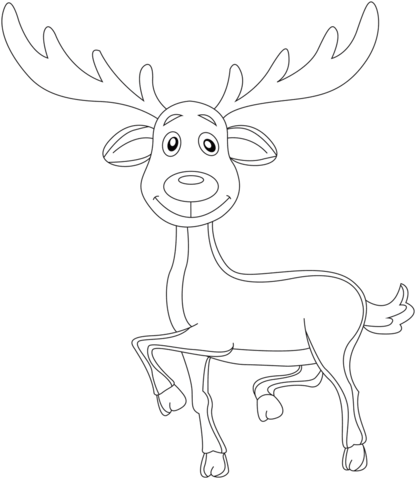 Cute deer coloring page free printable coloring pages