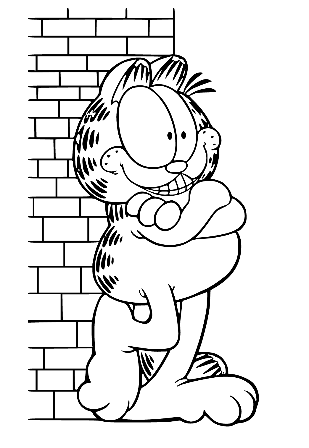 Free printable garfield wall coloring page sheet and picture for adults and kids girls and boys