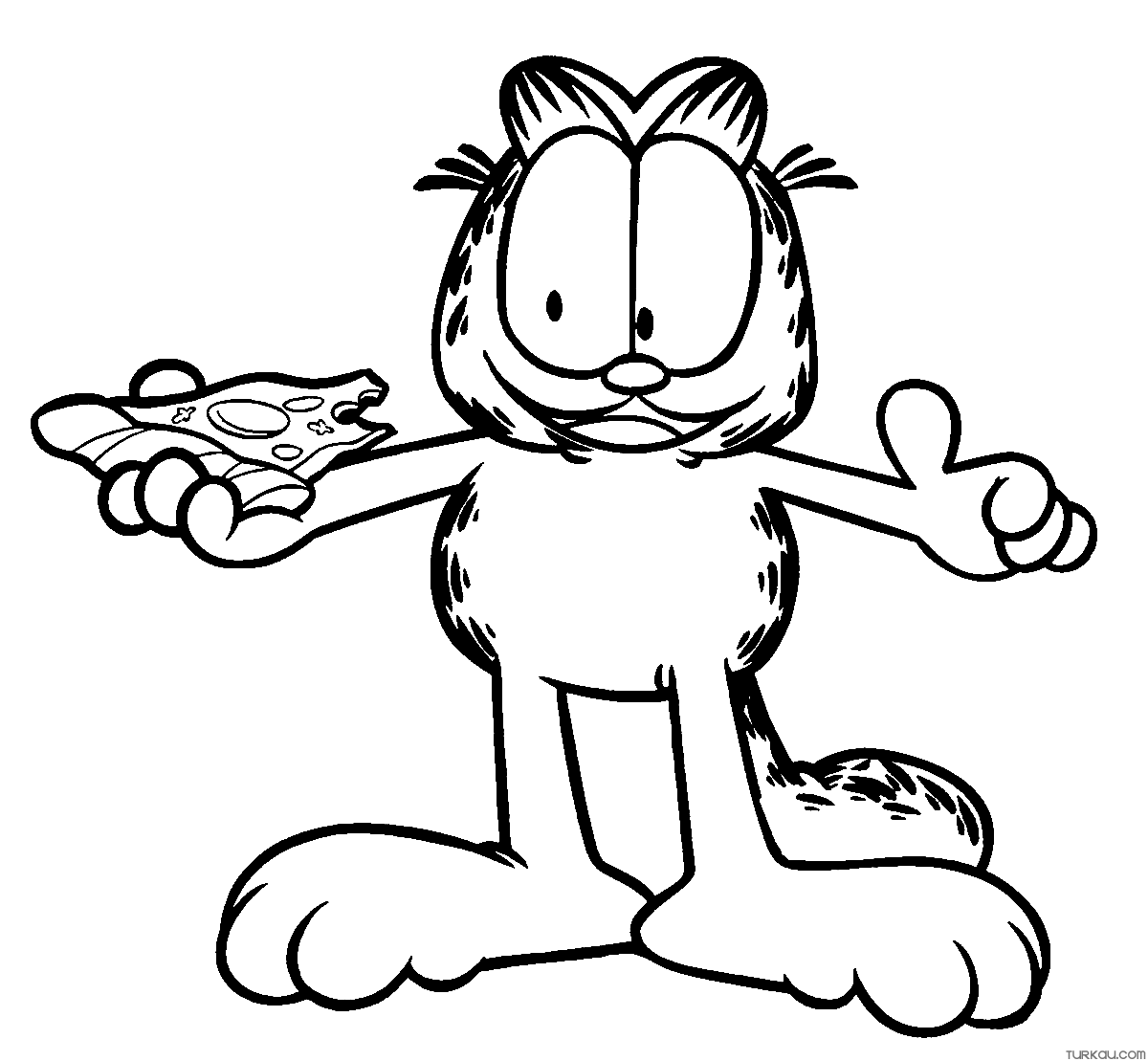 Garfield pizza coloring page