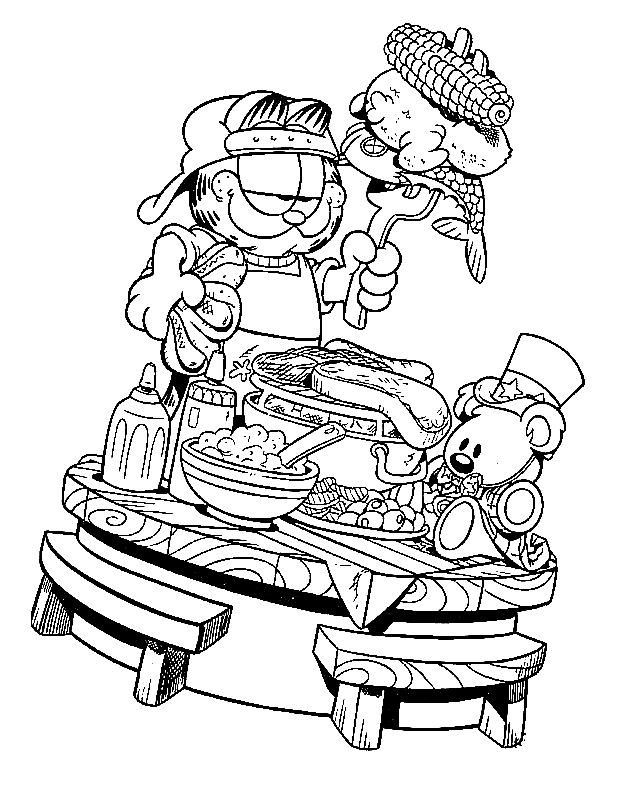 Garfield christmas coloring page