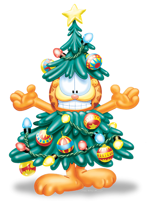 Garfield christmas tree smile greeting card by timothy oxley