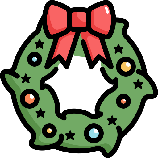 Christmas wreath generic outline color icon