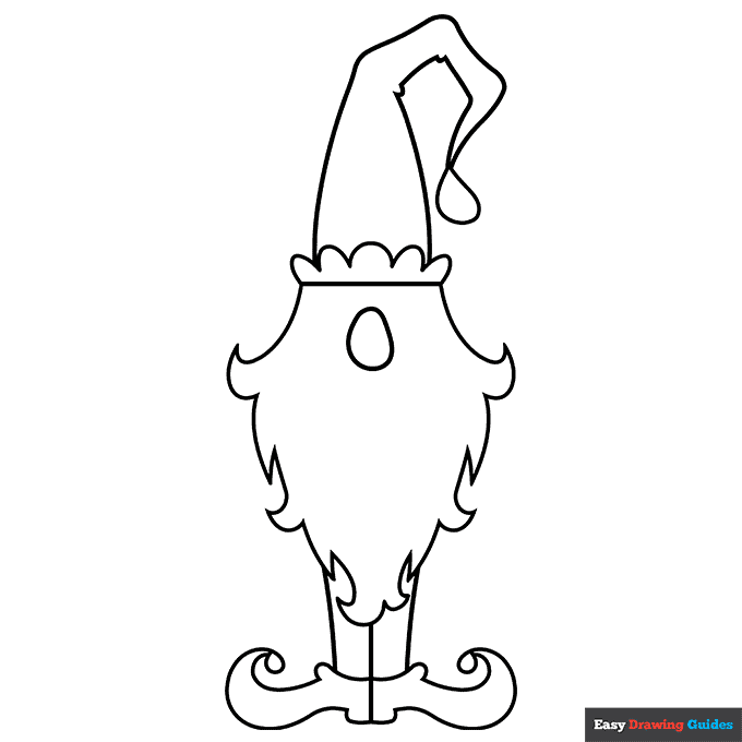 Easy gnome coloring page easy drawing guides