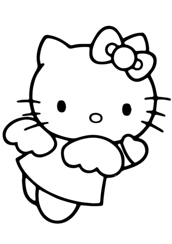 Hello kitty angel coloring page free printable coloring pages