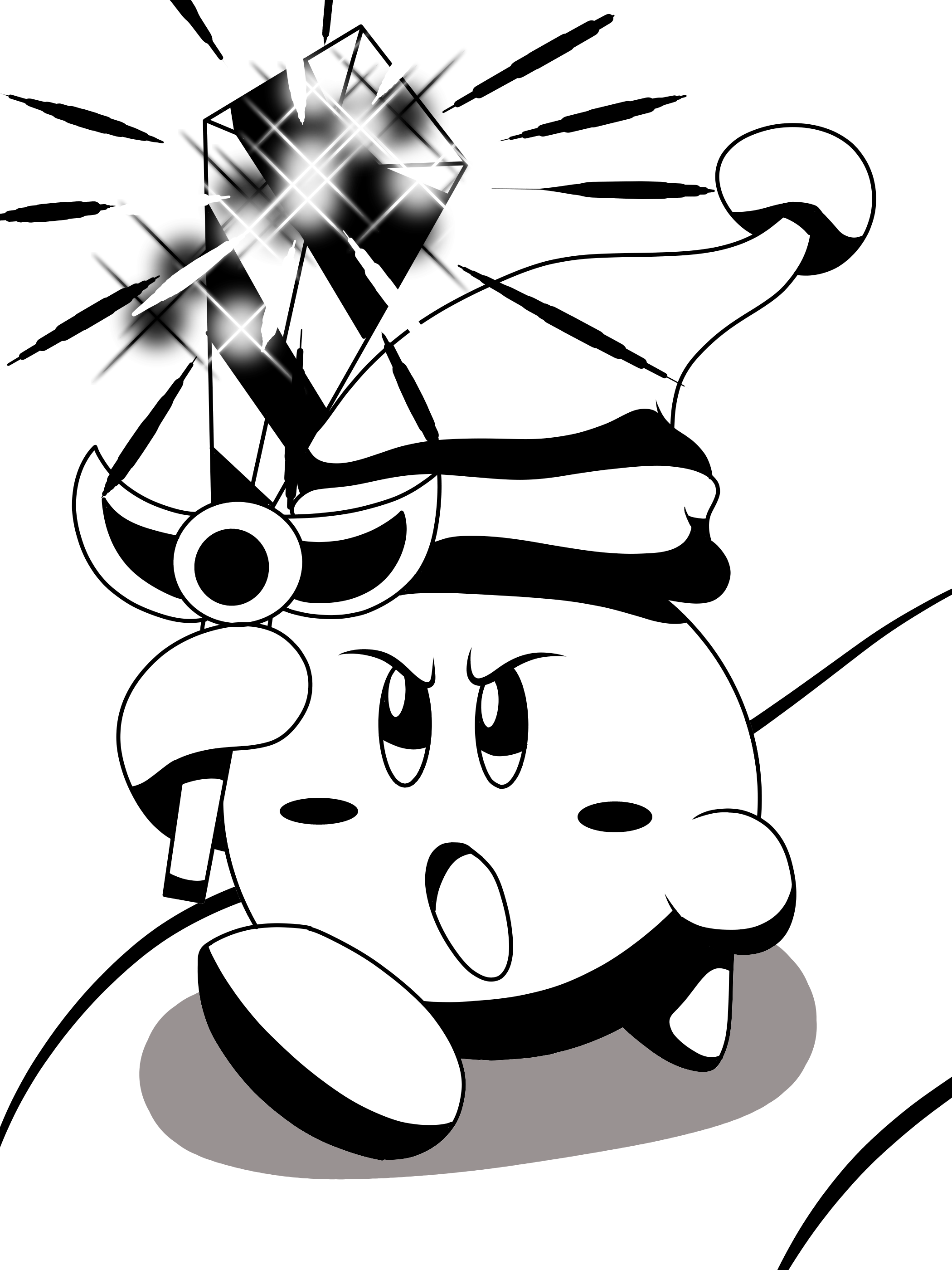 Inktober sword kirby poyo by creamsfriend on