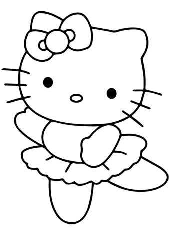 Hello kitty ballerina coloring page free printable coloring pages