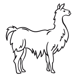 Llama animal profile stroke png svg design for t