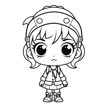 Coloring pages of the little doll outline sketch drawing vector wing drawing ring drawing doll drawing png and vector with transparent background for free download