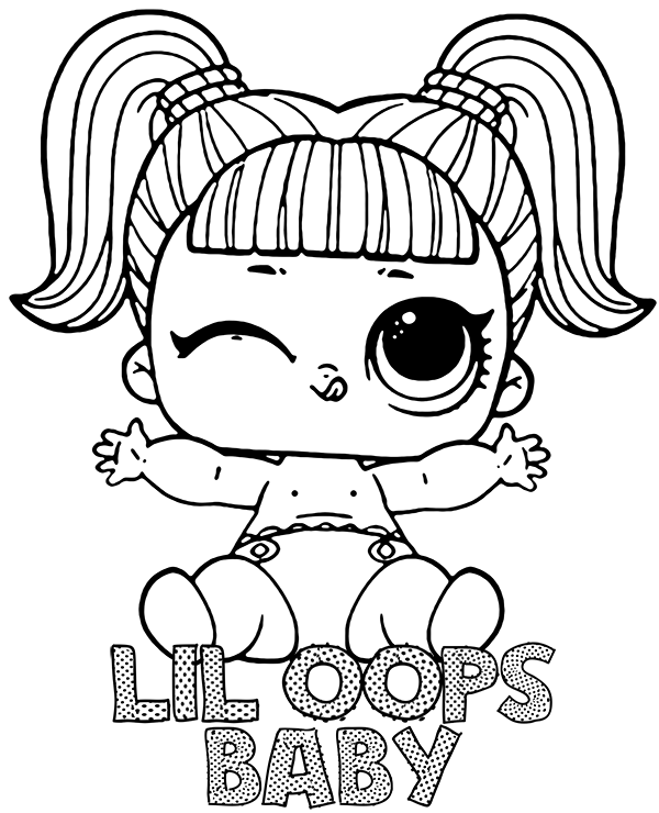 Lol surprise coloring page lil oops baby