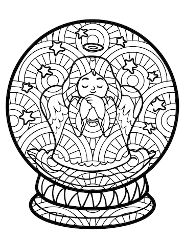 Premium vector christmas coloring page for adult and kids