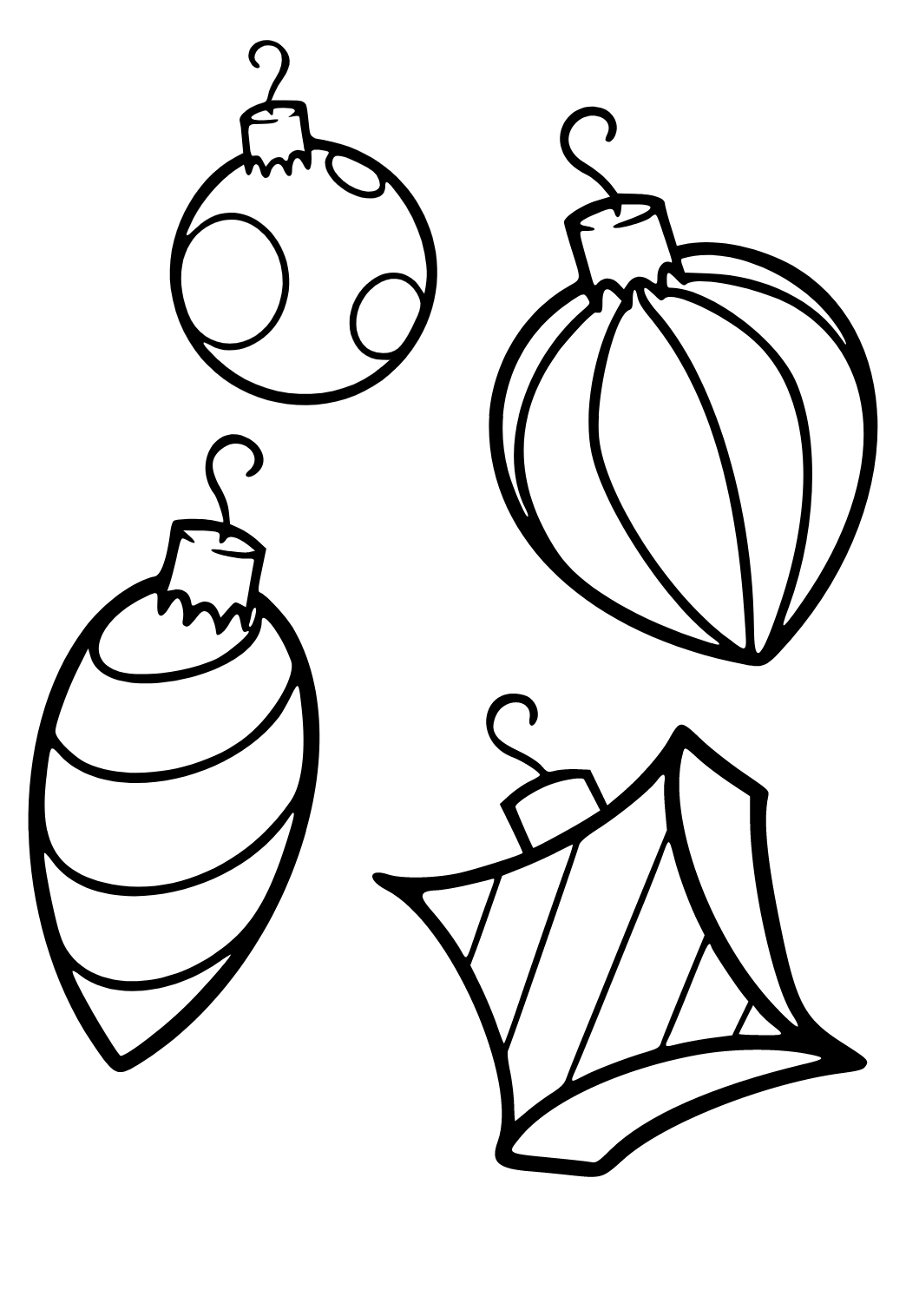 Free printable christmas ornaments shapes coloring page sheet and picture for adults and kids girls and boys