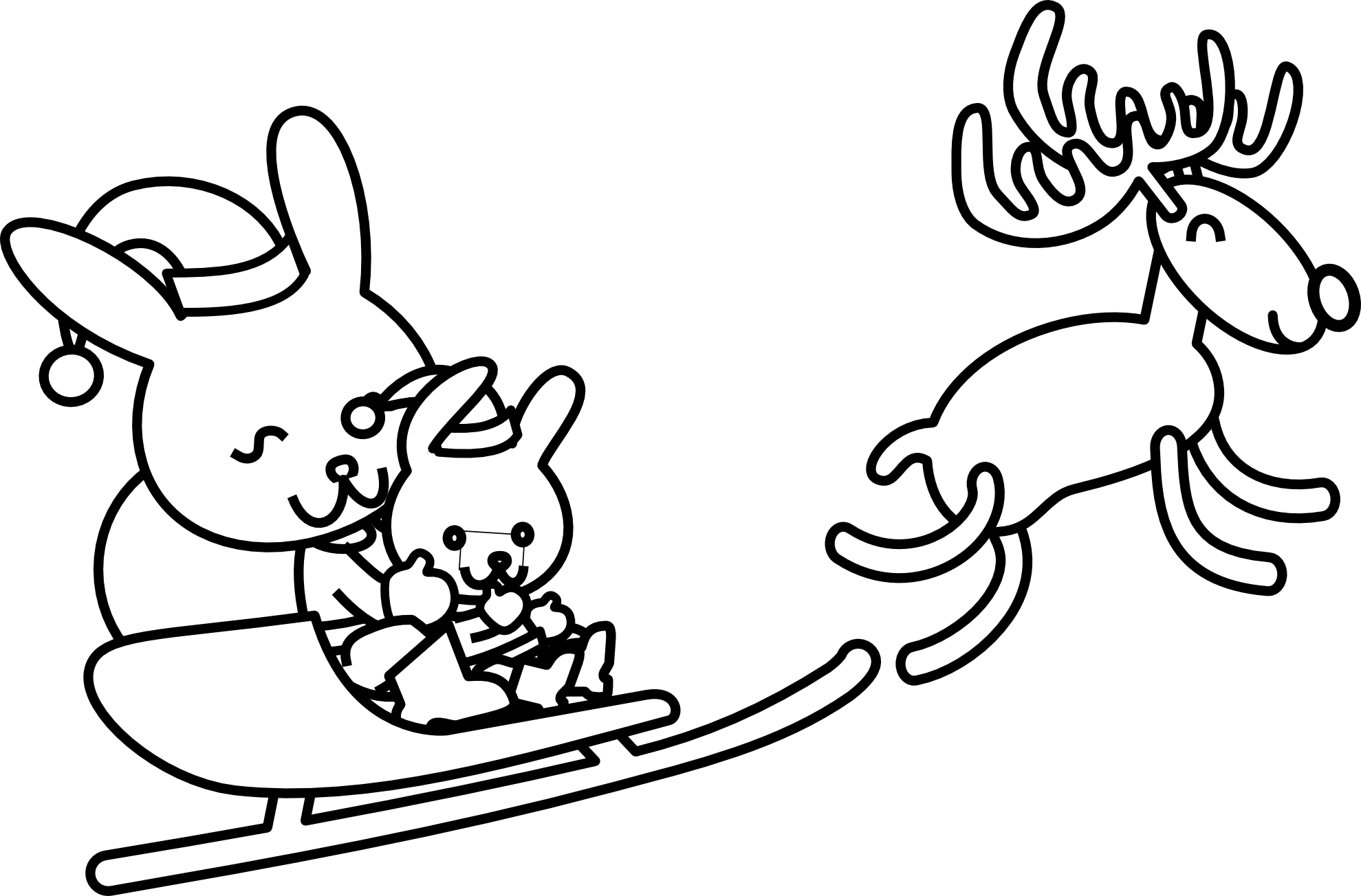Christmas bunny coloring pages