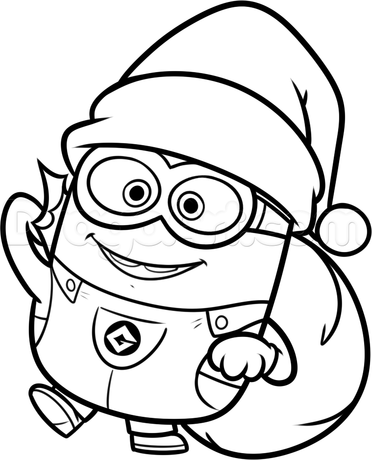 How to draw a christmas minion step by step drawing guide by dawn dessin minion coloriage minion coloriage noãl disney