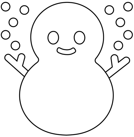 Snowman emoji coloring page free printable coloring pages