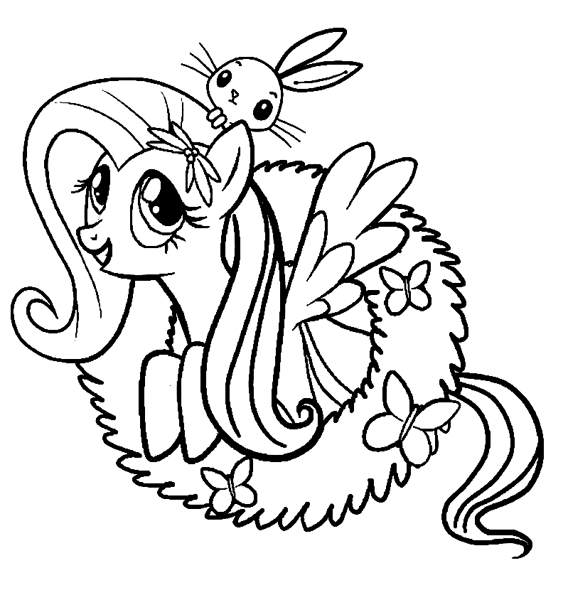 Fluttershy coloring pages printable for free download